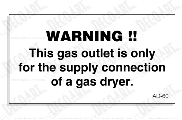 AD-60: Outlet for gas dryer. Pack of 100.