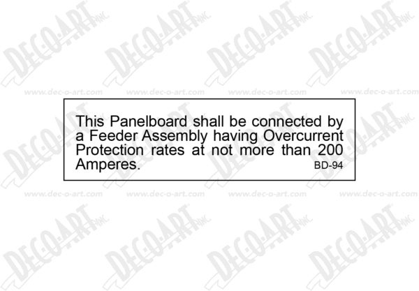 BD-94: Panelboard conn by. Pack of 100.