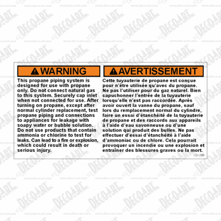 CD-29B: This system is designed for use with propane only. Pack of 100.