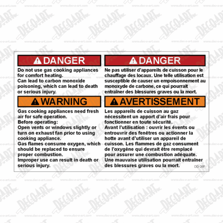 DD-26F: Not safe to use cooking appliances for comfort heat. For Canada. Pack of 100.