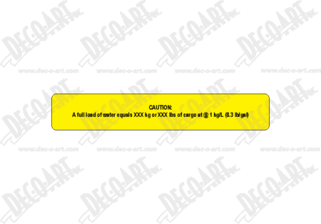 FD-331: RV cargo carrying capacity labels. Laser imprintable. 6 options. Pack of 100.