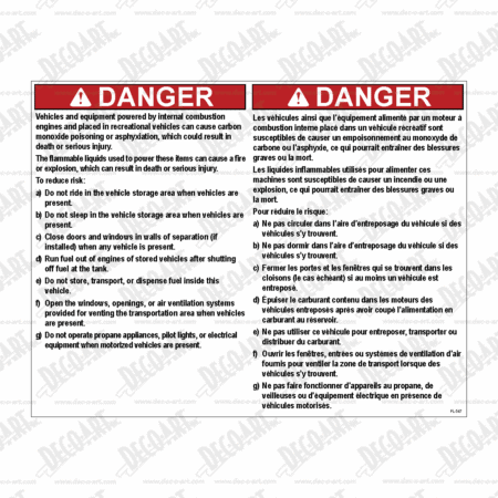 FL-547: Flammable liquid instructions to reduce risks. For Canada. Pack of 100.