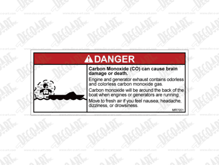 MR7001. Danger! Carbon Monoxide (CO) can cause brain damage or death.