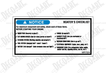 MR7024 Boater's Checklist
