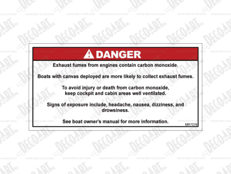 MR7078. Warning! Exhaust fumes from engines contain carbon monoxide.