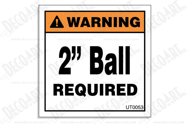 UT0053: 2" Ball required. Pack of 100.