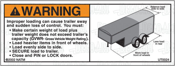 UT0024: Wrong loading for gooseneck trailer. Pack of 100.