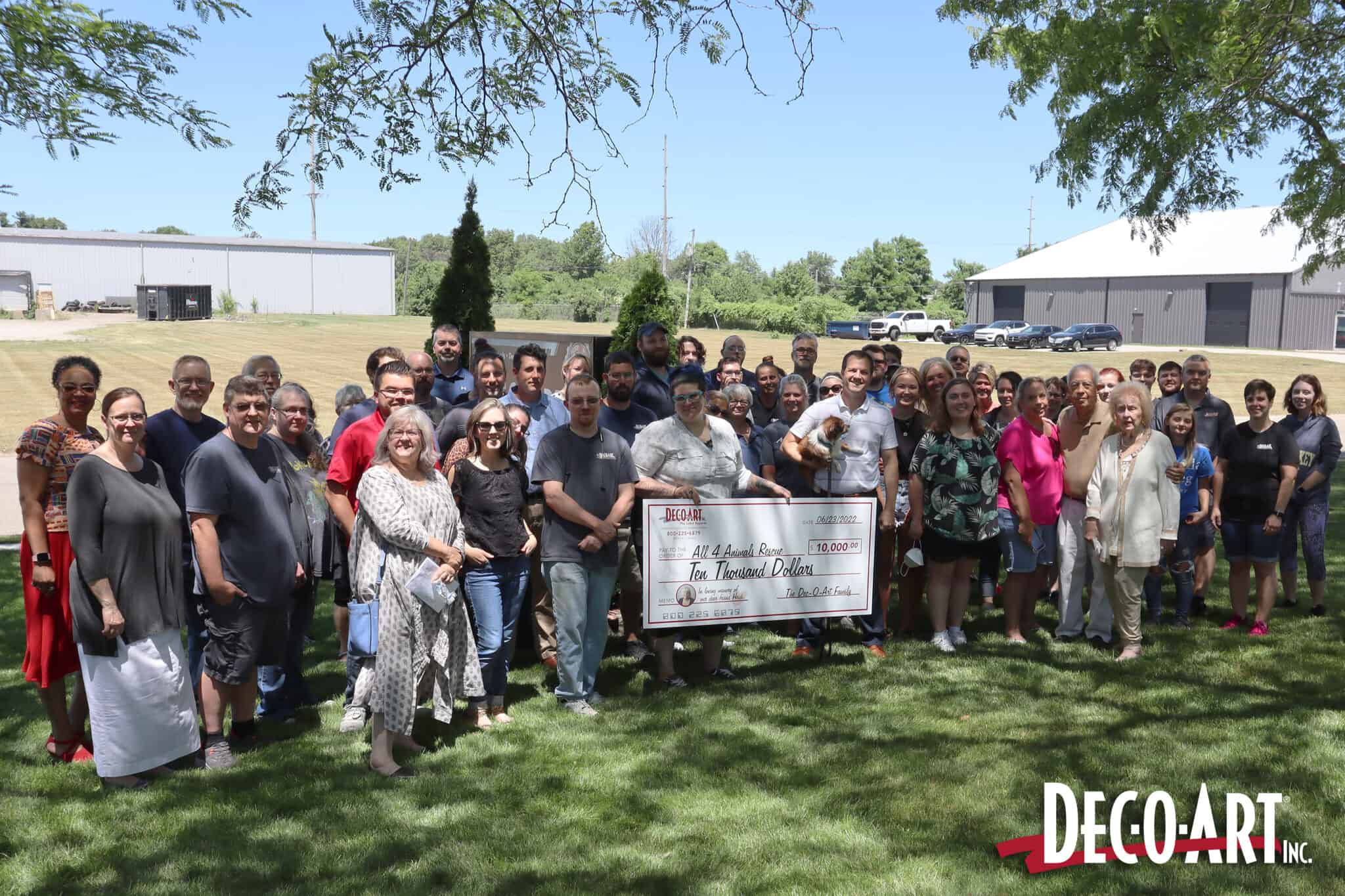 DecOArt Donates 10,000 to Support Mishawaka’s All 4 Animals Rescue