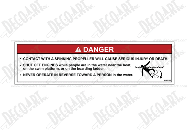 MR7085: Spinning Prop danger NMMA. Pack of 100.