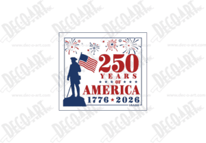 USA250 label graphic. DOA USA 250 YEARS OF AMERICA LABEL 2.250 X 2.000