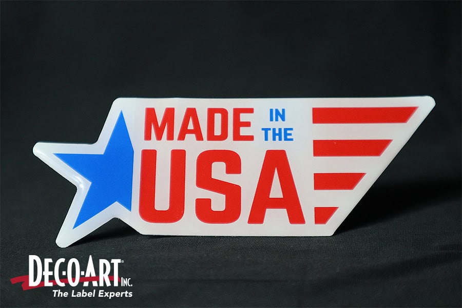 USA006: Made in the USA star Deco-Lens. Pack of 100.