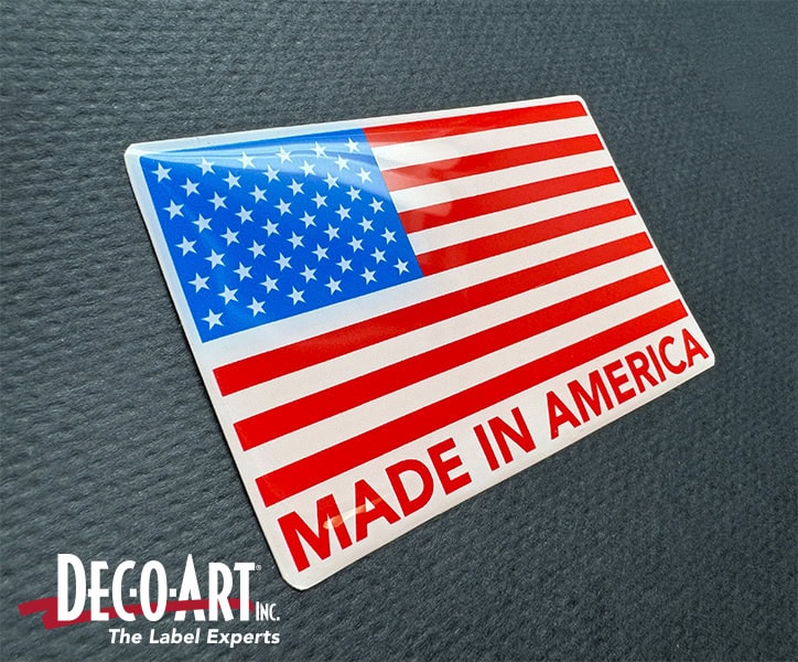 USA010: Made in America flag Deco-Lens. Pack of 100. - Image 2